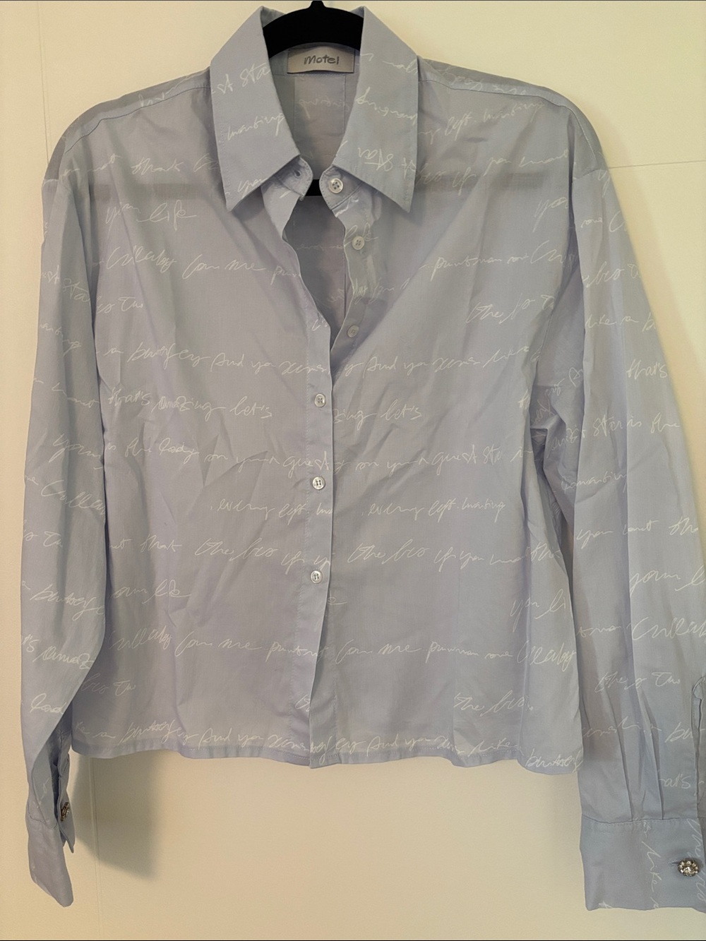 Motel Rocks Pale Blue Script Button-Down Shirt